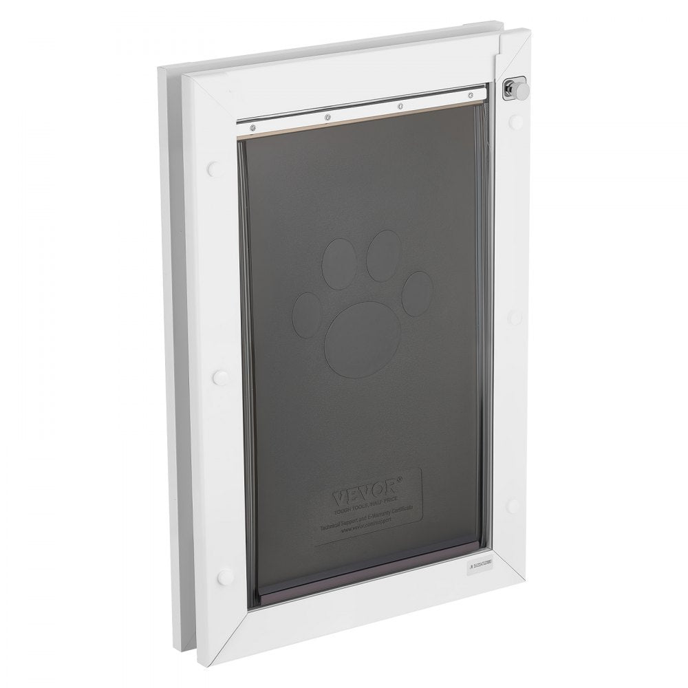 VEVOR Pet Door, Large, with Three Magnetic Flaps and Metal Frame, Strong and Weatherproof Dog Door for Interior and Exterior Doors, Easy to Install, Easy In-and-Out Access for Doggies, White