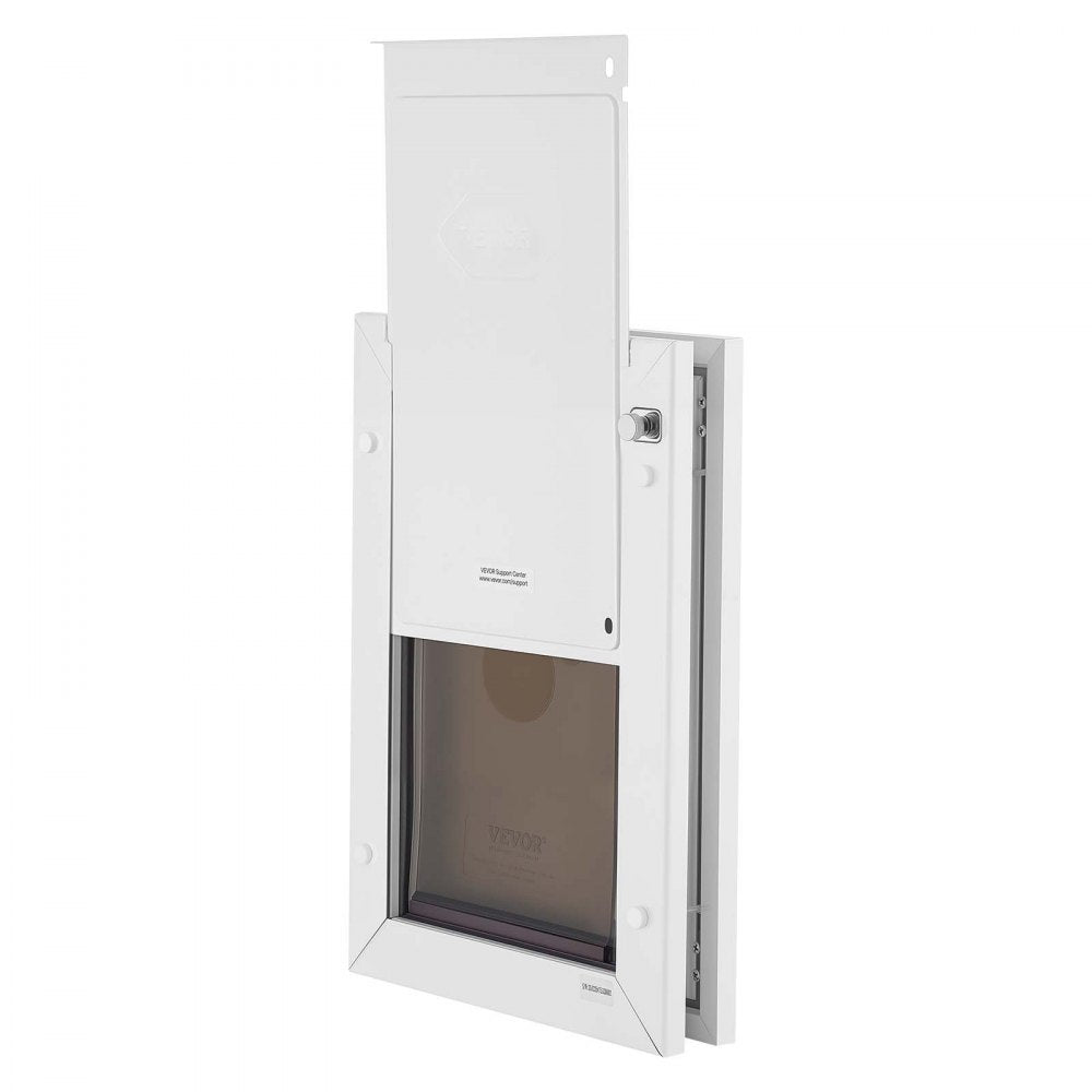 VEVOR Pet Door, Medium, with Double Magnetic Flaps and Metal Frame, Strong and Weatherproof Dog Door for Interior and Exterior Doors, Easy to Install, Easy In-and-Out Access for Doggies, White