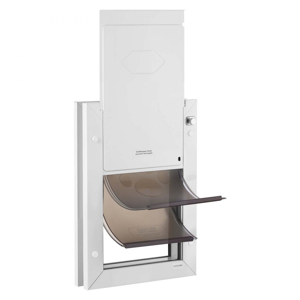 VEVOR Pet Door, Medium, with Double Magnetic Flaps and Metal Frame, Strong and Weatherproof Dog Door for Interior and Exterior Doors, Easy to Install, Easy In-and-Out Access for Doggies, White
