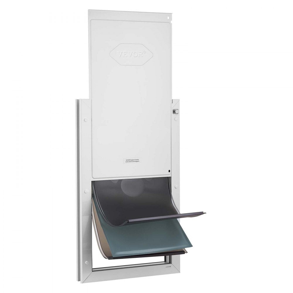 VEVOR Pet Door, X-Large, with Three Magnetic Flaps and Metal Frame, Strong and Weatherproof Dog Door for Interior and Exterior Doors, Easy to Install, Easy In-and-Out Access for Doggies, White
