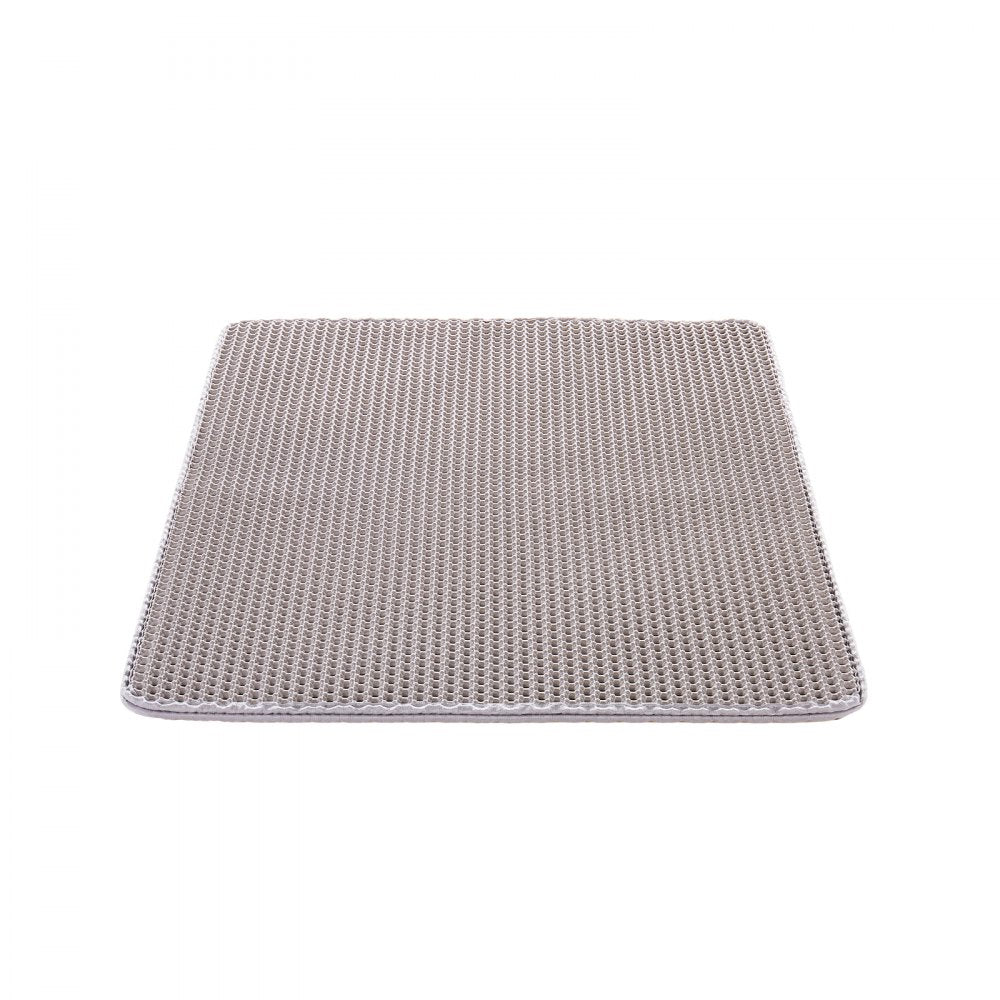 VEVOR Cat Litter Mat, 30 x 24 in, Double-Layer Litter Box Mat, Non-Slip & Urine-Proof Litter-Trapping Mats for Indoor Cats, Honeycomb Design, Soft on Paws, Washable Large Kitty Mats for Floor