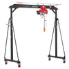 VEVOR Adjustable Gantry Crane, 2200 lbs Capacity, Portable Shop Lift Hoist with 95.7-142.9 in Height Adjustable, Manual Trolley, Electrical Hoist, Sling, Shackles, for Factory Warehouse Auto Repair
