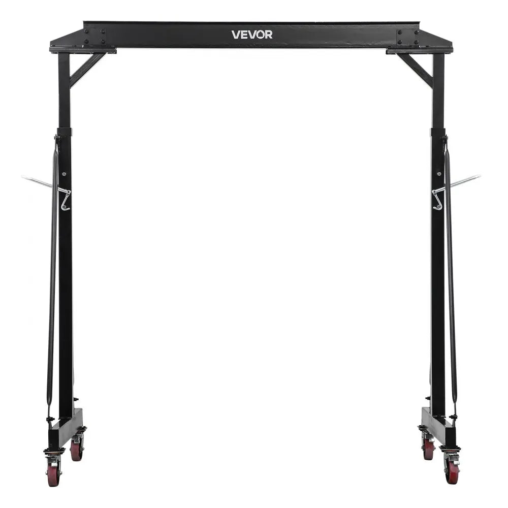 VEVOR Adjustable Gantry Crane, 4400 lbs Capacity, Portable Shop Lift Hoist with 98.8" to 146.1" Height Adjustable, Locking Wheels, Steel Construction, for Factory, Warehouse, Auto Repair, Frame Only