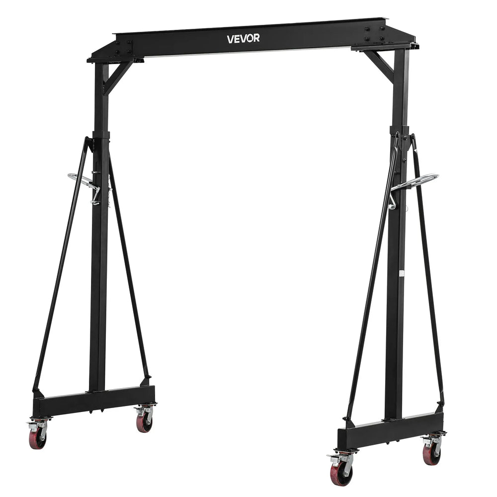 VEVOR Adjustable Gantry Crane, 4400 lbs Capacity, Portable Shop Lift Hoist with 98.8" to 146.1" Height Adjustable, Locking Wheels, Steel Construction, for Factory, Warehouse, Auto Repair, Frame Only