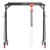 VEVOR Adjustable Gantry Crane, 4400 lbs Capacity, Portable Shop Lift Hoist with 99.6-146.9 in Height Adjustable, Manual Trolley, Hoist, Sling, Shackles, Hooks, for Garage Factory Warehouse Auto Repair