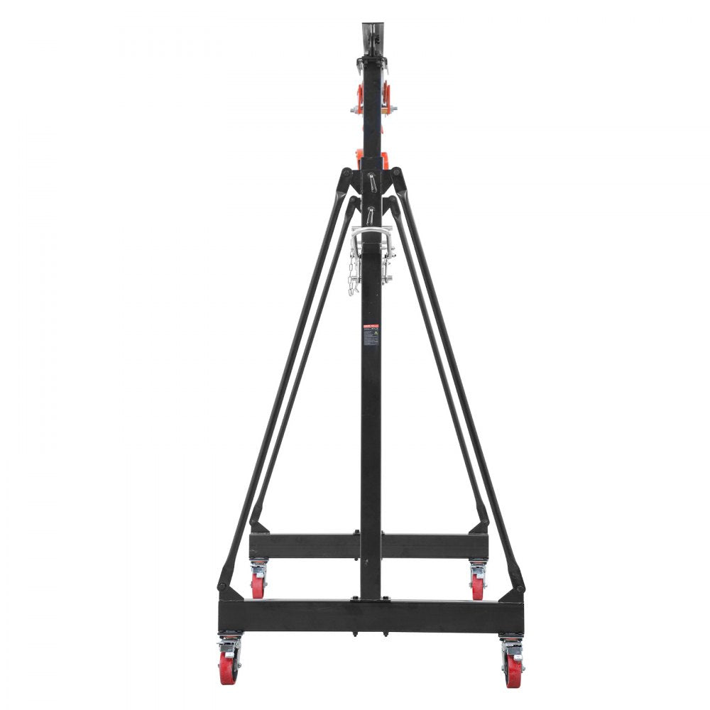 VEVOR Adjustable Gantry Crane, 4400 lbs Capacity, Portable Shop Lift Hoist with 99.6-146.9 in Height Adjustable, Manual Trolley, Hoist, Sling, Shackles, Hooks, for Garage Factory Warehouse Auto Repair