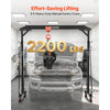 VEVOR Adjustable Gantry Crane, 2200 lbs Capacity, Portable Shop Lift Hoist with 95.7-142.9 in Height Adjustable, Manual Trolley, Hoist, Sling, Shackles, Hooks, for Garage Factory Warehouse Auto Repair