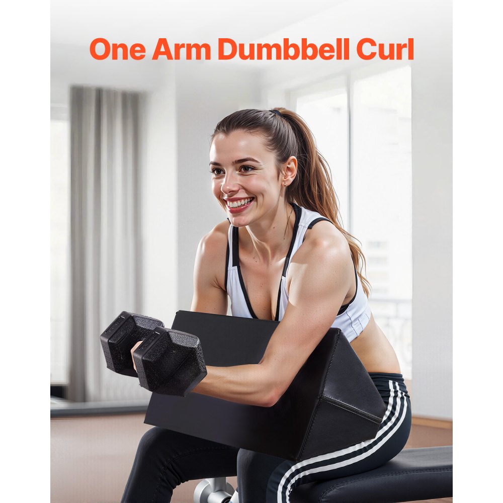 VEVOR Preacher Curl Pad, Portable Preacher Pad, Space-Saving Bicep Exercise Support, High-Density EVA Foam Weight Lifting Workout Equipment, Barbell & Dumbbell Bicep Curl Support Isolator for Home Gym