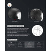 VEVOR Motorcycle Helmet, 3/4 Open Face, Adult Motocross Dirt Bike Helmet with Clear Visor, Comfortable Motorbike Racing Street with Detachable Liner for Men & Women, DOT Approved, (Matte Black, L)