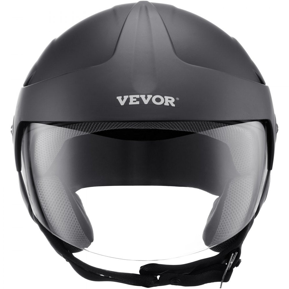 VEVOR Motorcycle Helmet, 3/4-Face, Smart Street ABS & High Density Helmet with Interchangeable Lens, DOT Approved Comfortable Motocross Helmet, Fit for Youth & Adults