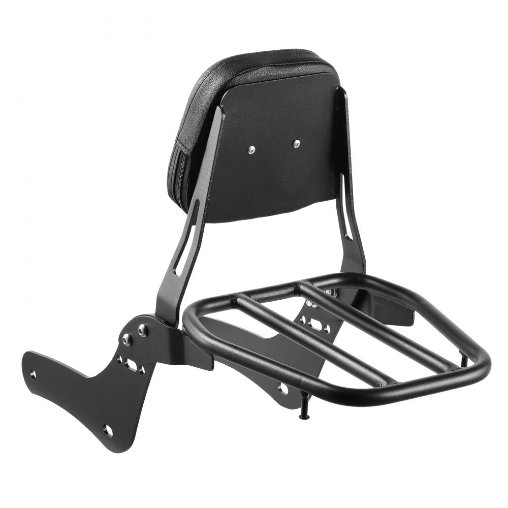 Motorcycle Backrest Sissy Bar with Luggage Rack, Compatible with Honda Rebel CMX 1100 2021-2022, 18-Inch Height, Removable Passenger Backrest, Durable Metal Frame with Leather Pad, Black