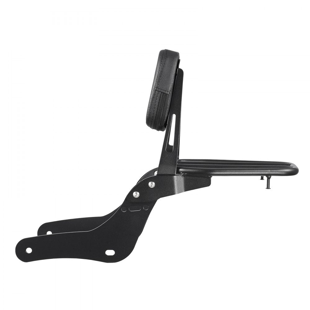 Motorcycle Backrest Sissy Bar with Luggage Rack, Compatible with Honda Rebel CMX 1100 2021-2022, 18-Inch Height, Removable Passenger Backrest, Durable Metal Frame with Leather Pad, Black