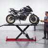 VEVOR Motorcycle Lift Table, 1500 lbs Capacity, Electric Hydraulic Pump with Scissor Lift Jack, Wheel Chock, 9.05"-41.73" Height, 78.3" x 50.4" Extra-Wide Heavy Duty Repair Stand for ATV, Dirt Bike