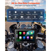 VEVOR 7 Inch Wireless Motorcycle Carplay with Apple Carplay & Android Auto, HD Touchscreen GPS Navigation System with Dual Cameras & Bluetooth, TPMS, Voice Control, 64GB Card - Fits All Motorcycles