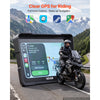 VEVOR 7 Inch Wireless Motorcycle Carplay with Apple Carplay & Android Auto, HD Touchscreen GPS Navigation System with Dual Cameras & Bluetooth, TPMS, Voice Control, 64GB Card - Fits All Motorcycles