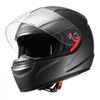 VEVOR Motorcycle Helmet, Full Face, Adult Motocross Dirt Bike Helmet with Tinted and Clear Dual Visor, Motorbike Racing Street with Detachable Liner for Men & Women, DOT Approved, (Matte Black, L)