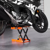 VEVOR Motorcycle Lift, 1100 LBS Motorcycle Scissor Lift Jack with Wide Deck & Safety Pin, 3.7"-13.8" Center Hoist Crank Stand, Steel Scissor Jack for Street Bikes, Cruiser Bikes, Touring Motorcycles