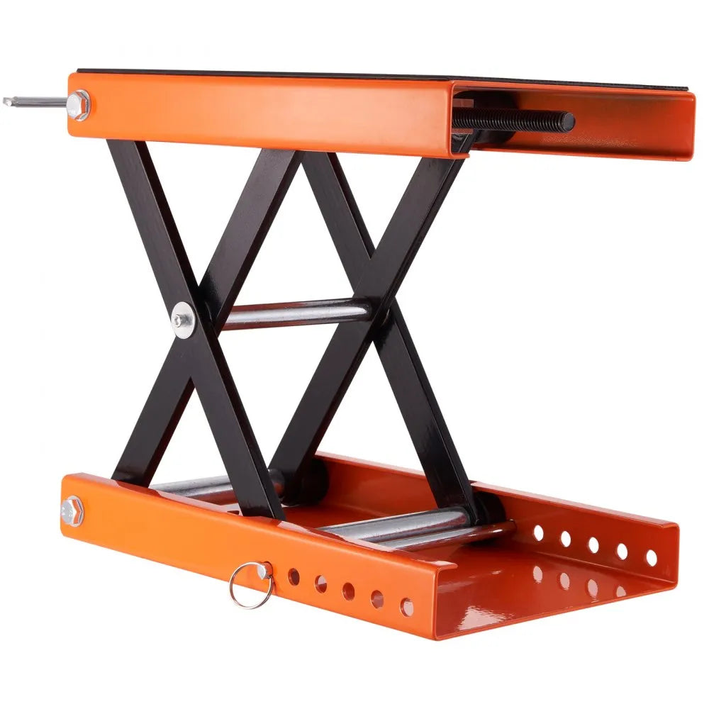 VEVOR Motorcycle Lift, 1100 LBS Motorcycle Scissor Lift Jack with Wide Deck & Safety Pin, 3.7"-13.8" Center Hoist Crank Stand, Steel Scissor Jack for Street Bikes, Cruiser Bikes, Touring Motorcycles
