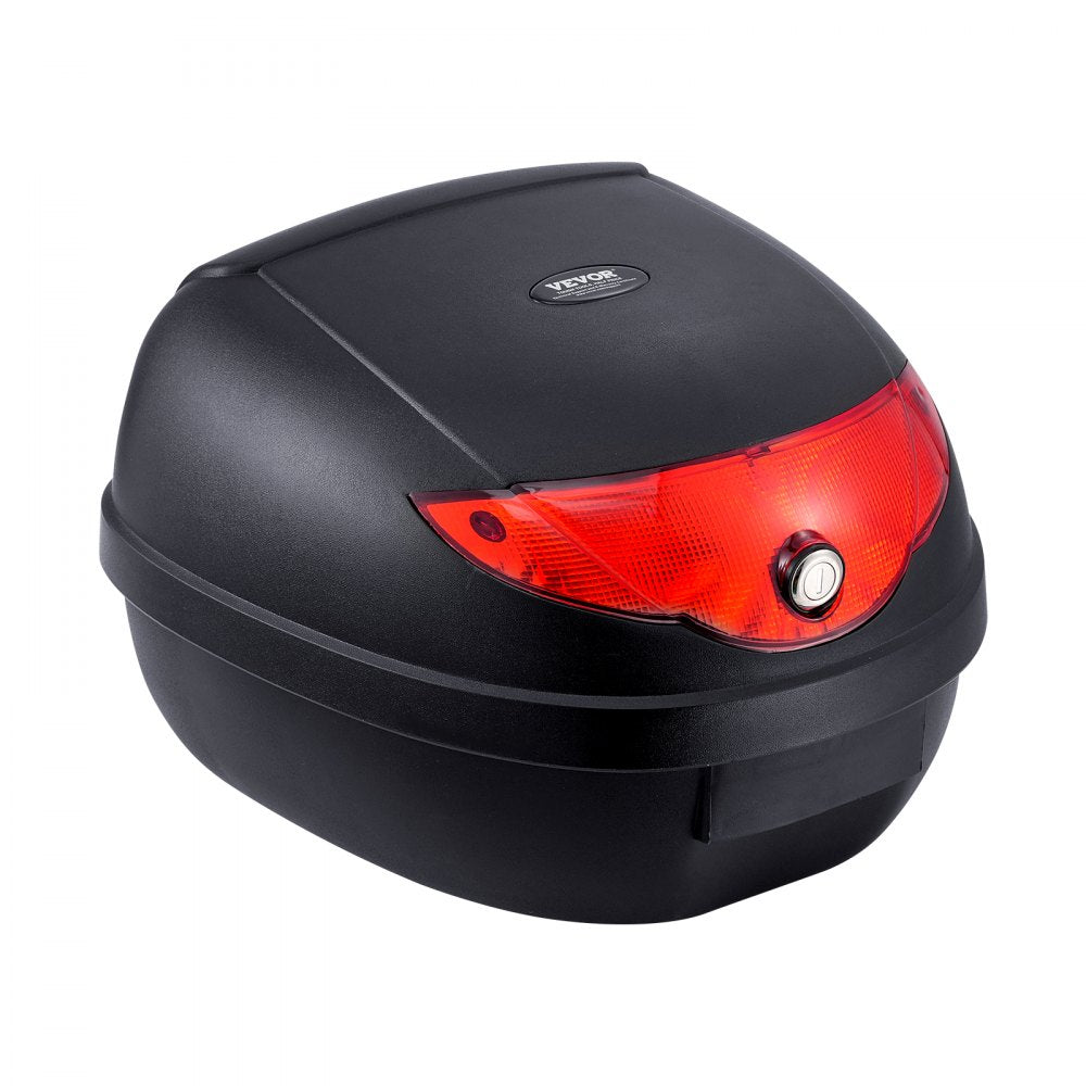 VEVOR Motorcycle Top Case, Universal Durable PP Material Motorbike Tail Box with Reflective Panel, 24L Waterproof Detachable Motorcycle Top Box with Multi-Hole Base, Fit for 99% of Motorcycle Frames
