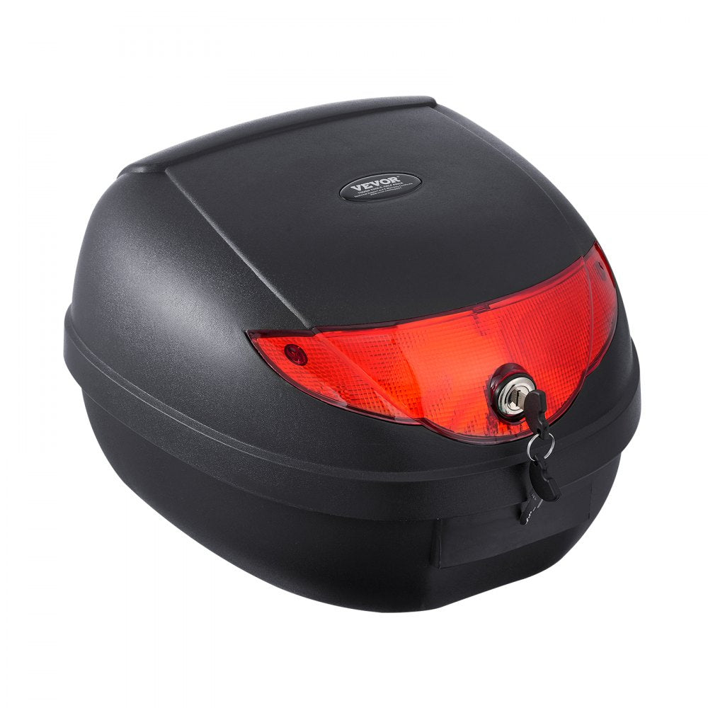 VEVOR Motorcycle Top Case, Universal Durable PP Material Motorbike Tail Box with Reflective Panel, 24L Waterproof Detachable Motorcycle Top Box with Multi-Hole Base, Fit for 99% of Motorcycle Frames