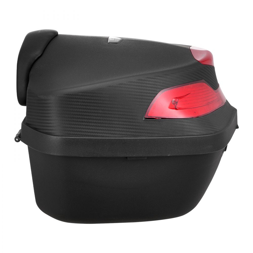 VEVOR Motorcycle Top Case, Universal Durable PP Material Motorbike Tail Box with Reflective Panel, 48L Waterproof Detachable Motorcycle Top Box with Multi-Hole Base, Fit for 99% of Motorcycle Frames