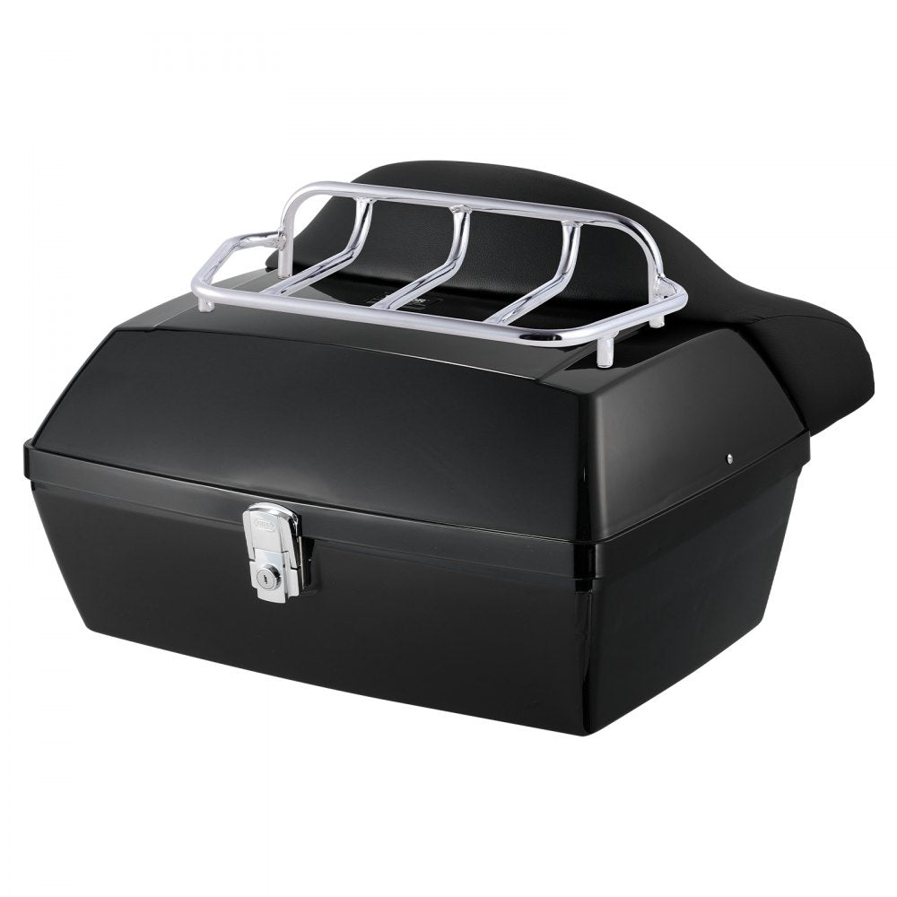 VEVOR Motorcycle Top Case, Universal Durable PP Material Motorbike Tail Box with Reflective Panel, 48L Waterproof Detachable Motorcycle Top Box with Multi-Hole Base, Fit for 99% of Motorcycle Frames