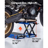VEVOR Motorcycle Lift, 1100 lbs Motorcycle Scissor Lift Jack with Wide Deck & Lock Pin, 3.74"-13.38" Center Hoist Crank Stand, Steel Scissor Jack for Street Bikes, Cruiser Bikes, Touring, Blue/Black