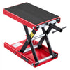 VEVOR Motorcycle Lift, 1100 lbs Motorcycle Scissor Lift Jack with Wide Deck & Lock Pin, 3.74"-13.38" Center Hoist Crank Stand, Steel Scissor Jack for Street Bikes, Cruiser Bikes, Touring, Red/Black
