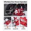 VEVOR Hydraulic Motorcycle Lift Jack, 1500 lbs Capacity, ATV Lift Jack Portable Motorcycle Hoist Stand with 4 Wheels, 4.5"-15.2" Height Range, Hydraulic Foot-Operated Hoist Stand for ATVs, Dirt Bikes