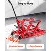 VEVOR Hydraulic Motorcycle Lift Jack, 1500 lbs Capacity, ATV Lift Jack Portable Motorcycle Hoist Stand with 4 Wheels, 4.5"-15.2" Height Range, Hydraulic Foot-Operated Hoist Stand for ATVs, Dirt Bikes