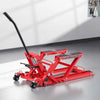 VEVOR Hydraulic Motorcycle Lift Jack, 1500 lbs Capacity, ATV Lift Jack Portable Motorcycle Hoist Stand with 4 Wheels, 4.5"-15.2" Height Range, Hydraulic Foot-Operated Hoist Stand for ATVs, Dirt Bikes