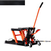 VEVOR Motorcycle Lift, 1500lbs Weight Capacity, Hydraulic & Pneumatic Motorcycle Jack, 4.1-15 in Height Range, Heavy Duty Bike Repair Stand with Removable Ramp with 2 Casters for ATVs, Dirt Bike