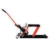 VEVOR Motorcycle Lift, 1500lbs Weight Capacity, Hydraulic & Pneumatic Motorcycle Jack, 4.1-15 in Height Range, Heavy Duty Bike Repair Stand with Removable Ramp with 2 Casters for ATVs, Dirt Bike