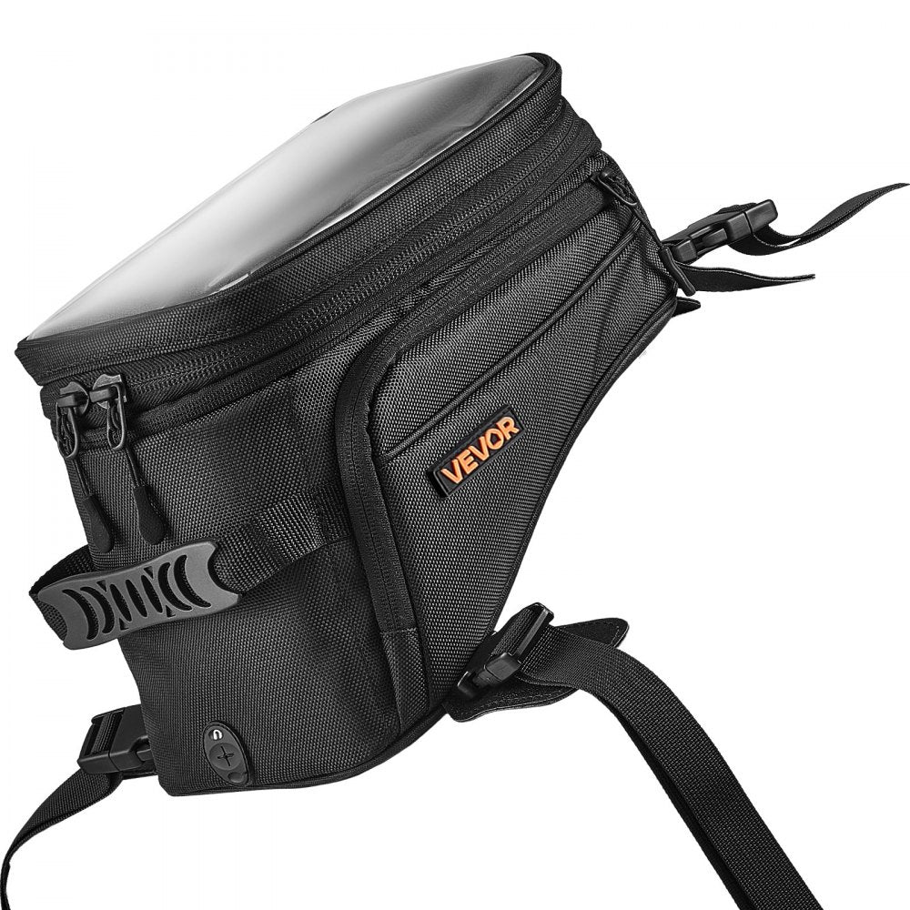 VEVOR Motorcycle Tank Bag Extra Large Black Motorbike Storage Bag Accessory, For ADV, Dual Sport, Touring & Dirt Bikes, Touchscreen Phone Map Pocket, YKK Zippers, Quick-Release Straps, with Rain Cover