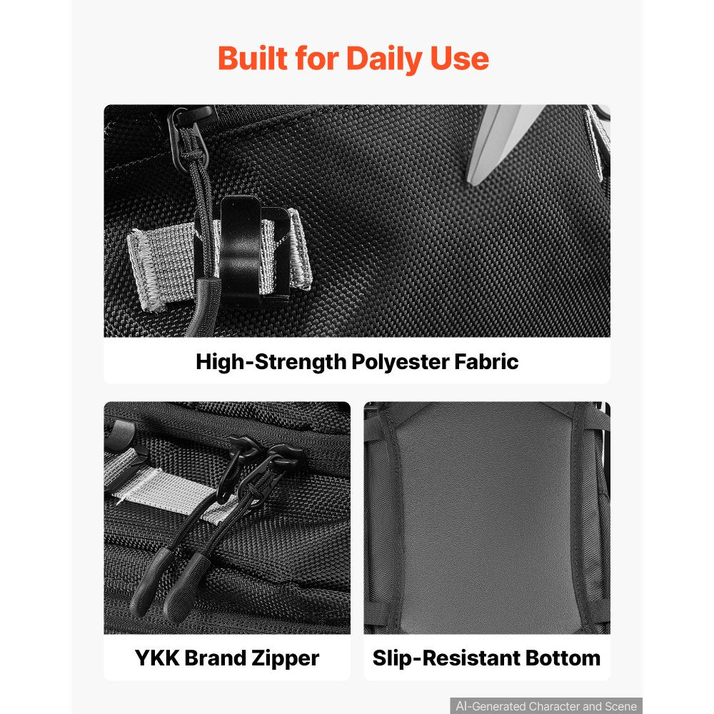 VEVOR Tank Bag, Large Black Motorcycle Storage Backpack Hydration Bladder, Universal Fits ADV, Sport, Touring, and Dirt Bikes, YKK Zippers, Multi-Pocket Compartment,Hidden Shoulder Strap, Rain Cover