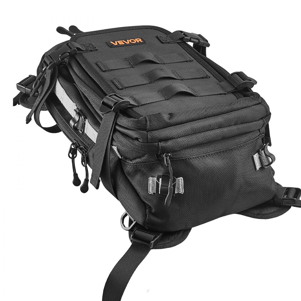 VEVOR Tank Bag, Large Black Motorcycle Storage Backpack Hydration Bladder, Universal Fits ADV, Sport, Touring, and Dirt Bikes, YKK Zippers, Multi-Pocket Compartment,Hidden Shoulder Strap, Rain Cover