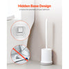 VEVOR Toilet Brush and Holder Set, Toilet Bowl Brush and Holder with Comfortable PP Handle, Compact Bathroom Scrubber Cleaner, Deep Cleaning and Drip-Proof, for Bathroom, RV & Toilets (White & Grey)