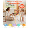 VEVOR Montessori Activity Table for Toddler 1-3 Years Old, 8 in 1 Wooden Learn Activity Desk, Baby Play Table for Boys & Girls Aged 6+ Months, Great Birthday, Christmas, Children's Day Present