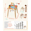VEVOR Montessori Activity Table for Toddler 1-3 Years Old, 8 in 1 Wooden Learn Activity Desk, Baby Play Table for Boys & Girls Aged 6+ Months, Great Birthday, Christmas, Children's Day Present