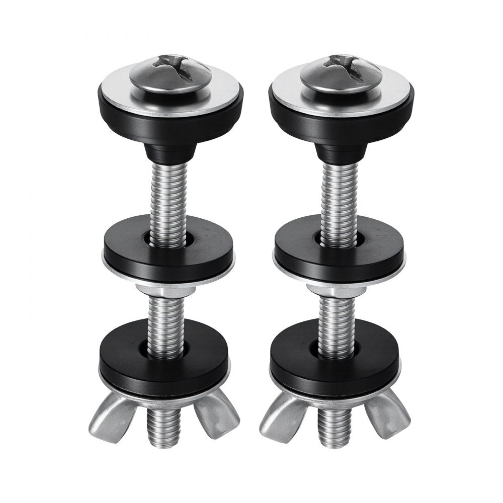 VEVOR Universal Toilet Tank to Bowl Bolts Kit, 2PCS Metal Heavy Duty Toilet Tank Bolts, Stainless Steel Toilet Tank Screws Replacement Kit with Wing Nuts, Rubber Washers Gaskets, Toilet Repair Screw