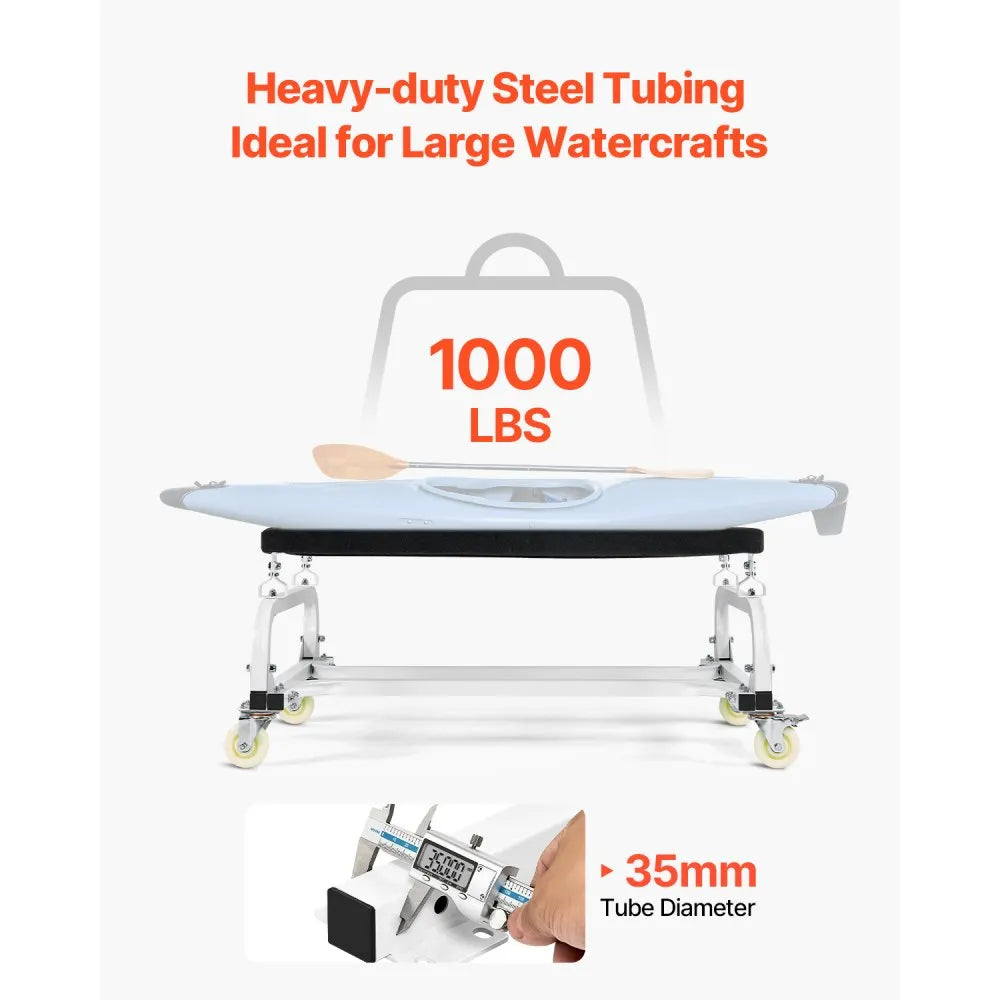 VEVOR Watercraft PWC Dolly, 1000 lbs Load Capacity, Jet Ski Stand PWC Cart for Moving Watercraft, Adjustable Bunks with 4 Casters & 2 Brakes, Heavy-Duty Jet Ski Cart for Kayaks, Jet Skis, Speedboats
