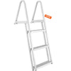 VEVOR Dock Ladder, Removable 3 Steps, 350 lbs Load Capacity, Aluminum Alloy Pontoon Boat Ladder with 4'' Wide Step & Nonslip Mat, Easy to Install for Ship/Lake/Pool/Marine Boarding