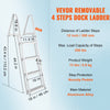 VEVOR Dock Ladder, Removable 4 Steps, 350 lbs Load Capacity, Aluminum Alloy Pontoon Boat Ladder with 4'' Wide Step & Nonslip Mat, Easy to Install for Ship/Lake/Pool/Marine Boarding