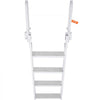 VEVOR Dock Ladder Flip Up 4 Steps, 350lbs Load Capacity, Aluminum Pontoon Boat Ladder with 4" Wide Step & Nonslip Rubber Mat,Swimm Step Ladder for Ship/Lake/Pool/Marine Boarding