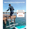 VEVOR Flip-Up Dock Ladder, 4-Step, Heavy-Duty Aluminum Alloy Pontoon Boat Swim Ladder, with Non-Slip Wide Steps, 350 lbs Weight Capacity, Pull Rope Assist, Comfort Use for Lake Pool Marine Boarding