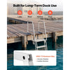VEVOR Flip-Up Dock Ladder, 4-Step, Heavy-Duty Aluminum Alloy Pontoon Boat Swim Ladder, with Non-Slip Wide Steps, 350 lbs Weight Capacity, Pull Rope Assist, Comfort Use for Lake Pool Marine Boarding