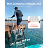 VEVOR Flip-Up Dock Ladder, 5-Step, Heavy-Duty Aluminum Alloy Pontoon Boat Swim Ladder, with Non-Slip Wide Steps, 350 lbs Weight Capacity, Pull Rope Assist, Comfort Use for Lake Pool Marine Boarding