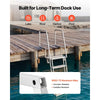 VEVOR Flip-Up Dock Ladder, 5-Step, Heavy-Duty Aluminum Alloy Pontoon Boat Swim Ladder, with Non-Slip Wide Steps, 350 lbs Weight Capacity, Pull Rope Assist, Comfort Use for Lake Pool Marine Boarding