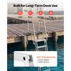 VEVOR Flip-Up Dock Ladder, 6-Step, Heavy-Duty Aluminum Alloy Pontoon Boat Swim Ladder, with Non-Slip Wide Steps, 350 lbs Weight Capacity, Pull Rope Assist, Comfort Use for Lake Pool Marine Boarding