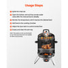 VEVOR Charcoal Smoker, 16" Vertical Charcoal BBQ Grill, Coated Steel Barbecue Smoker with 2 Grilling Grates, Thermometer, Air Vents & Removable Ash Tray, Ideal for Backyard Patio Parties Cooking